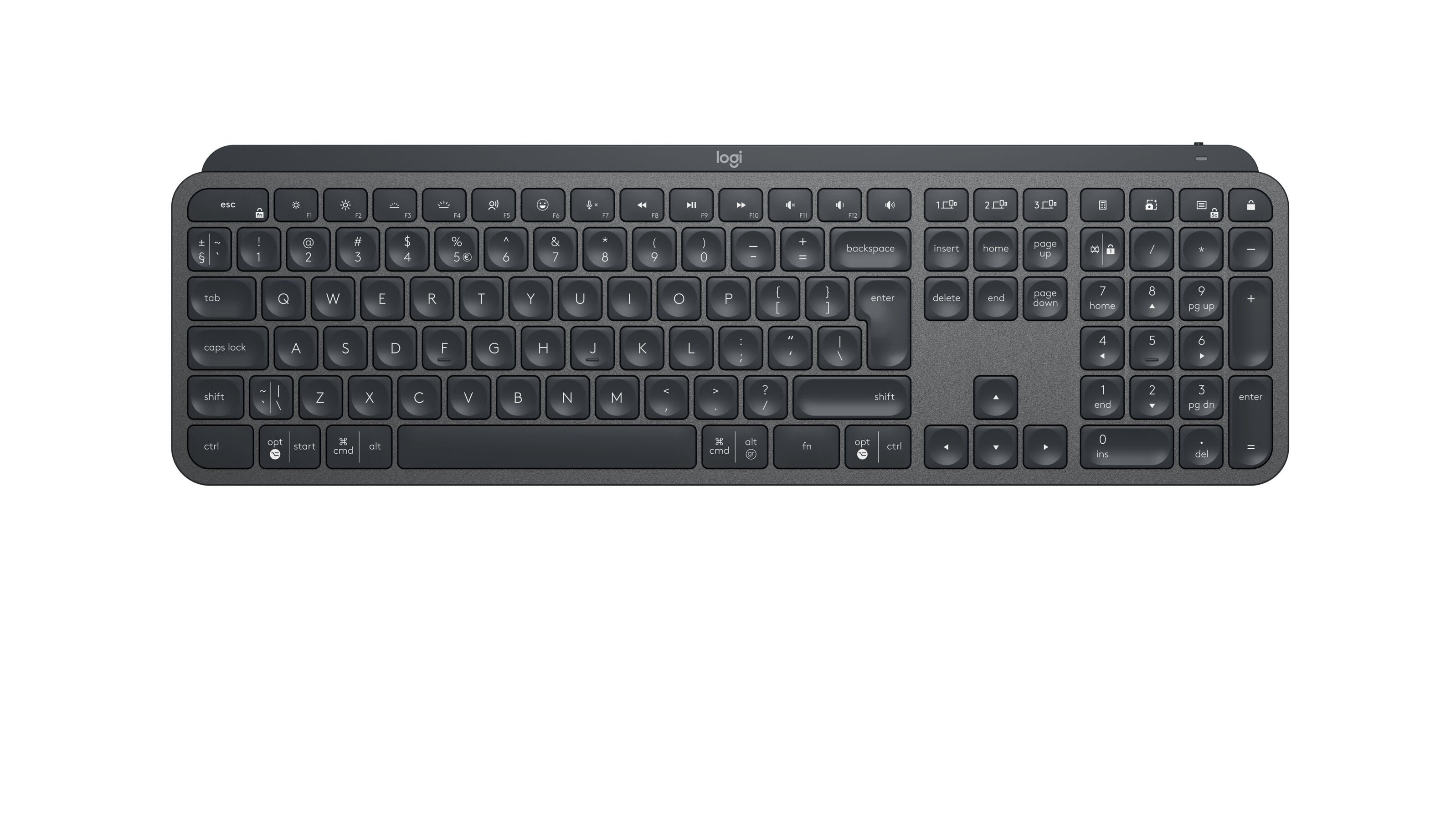 Keyboard Logitech MX Keys Wireless Graphite (DE) (920-010244)