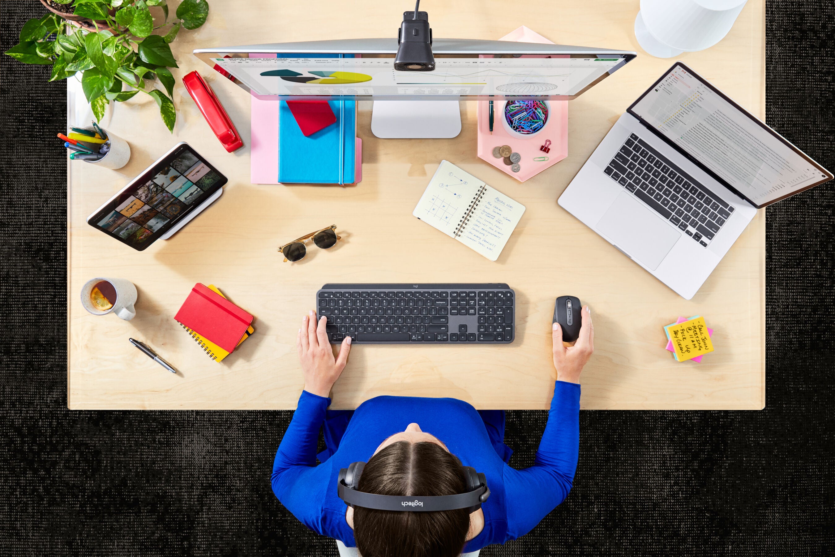 Keyboard Logitech MX Keys Wireless Graphite (DE) (920-010244)