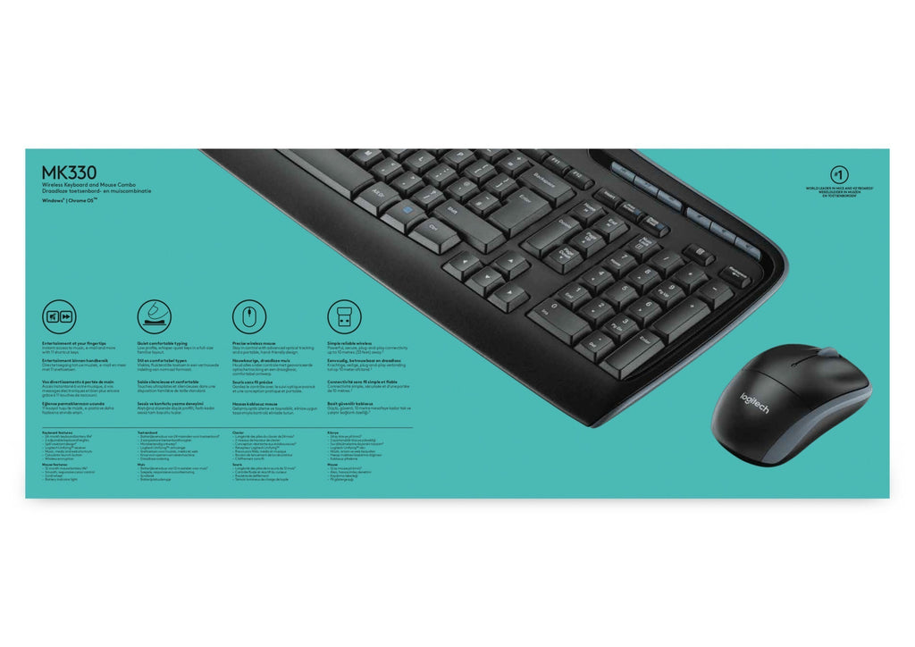 Keyboard & Mouse Logitech Wireless Combo MK330 black (US) (920-003989)