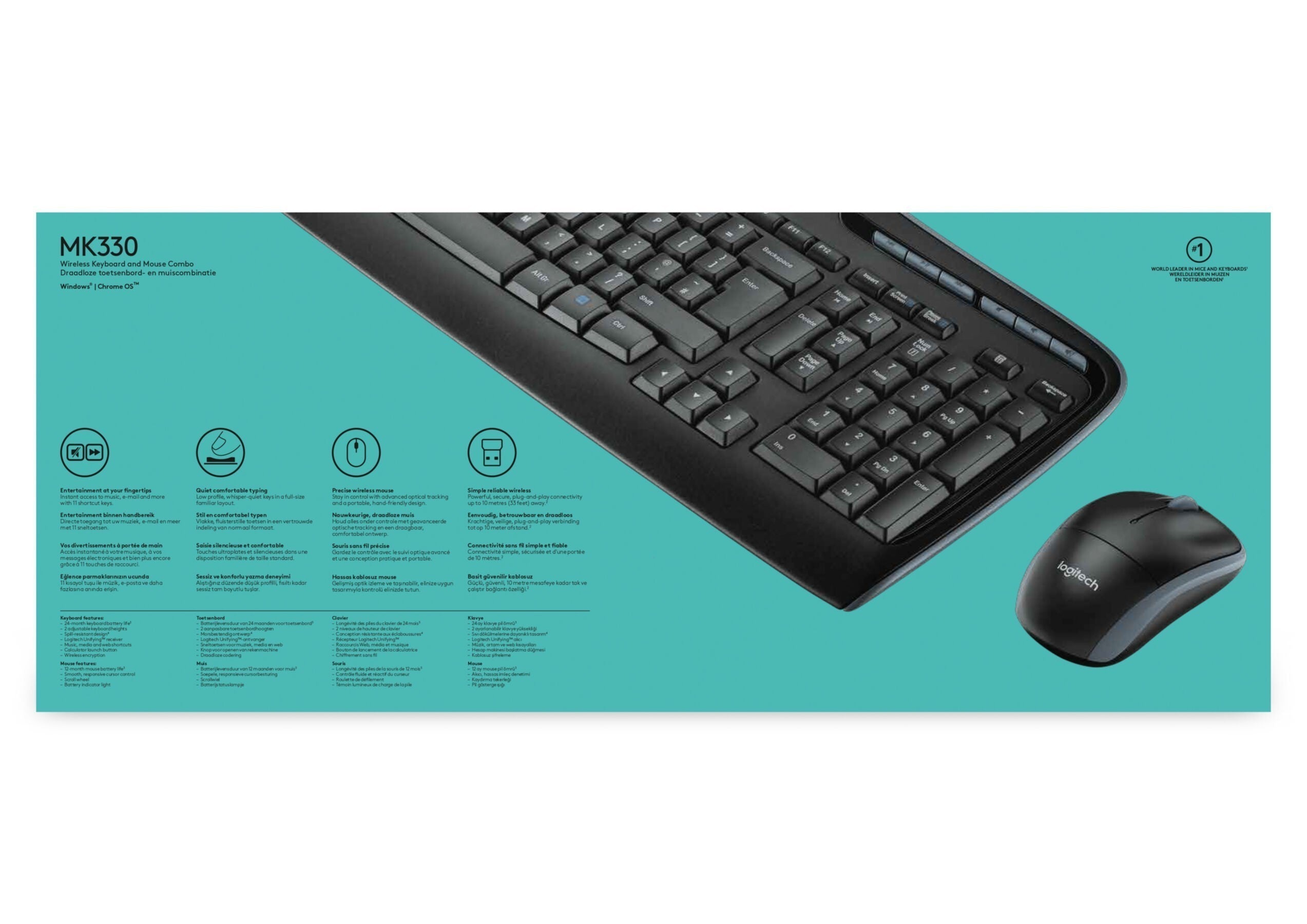 B-Keyboard & Mouse Logitech Wireless Combo MK330 black (US) (920-003989)