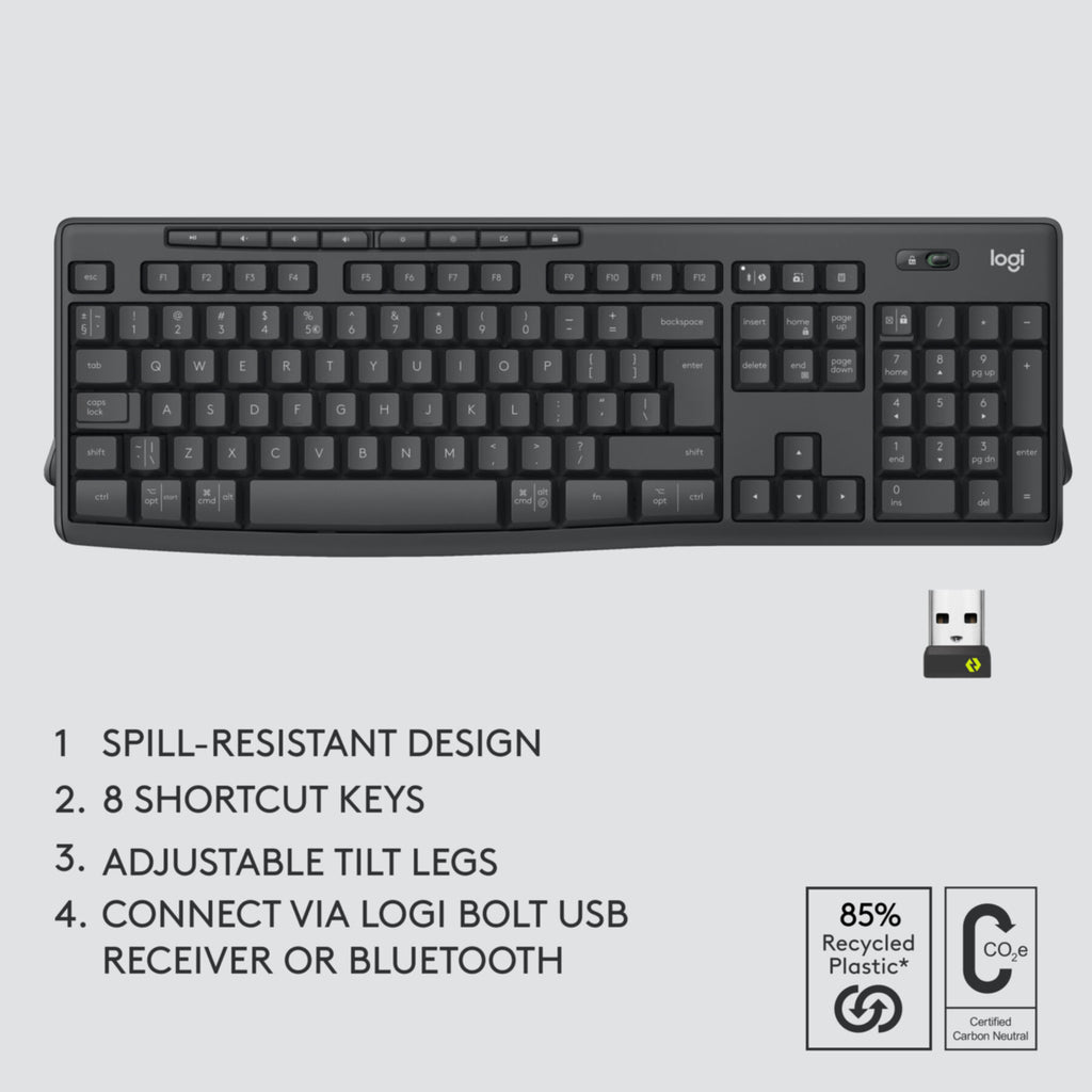 Keyboard & Mouse Logitech Wireless Combo for Business MK370 black (DE) (920-012065)