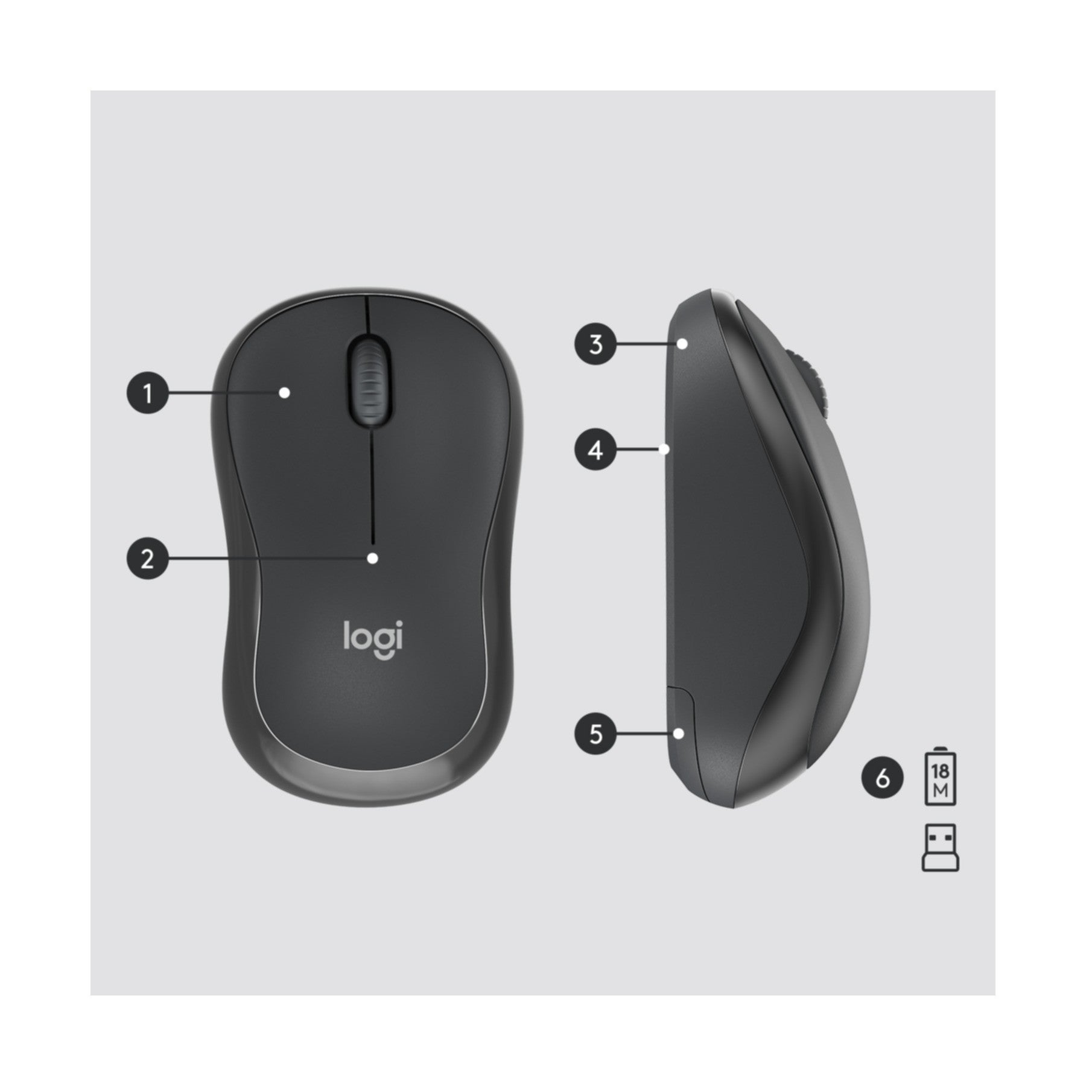 B-Keyboard & Mouse Logitech Wireless Combo MK295 Graphite (US) (920-009800)