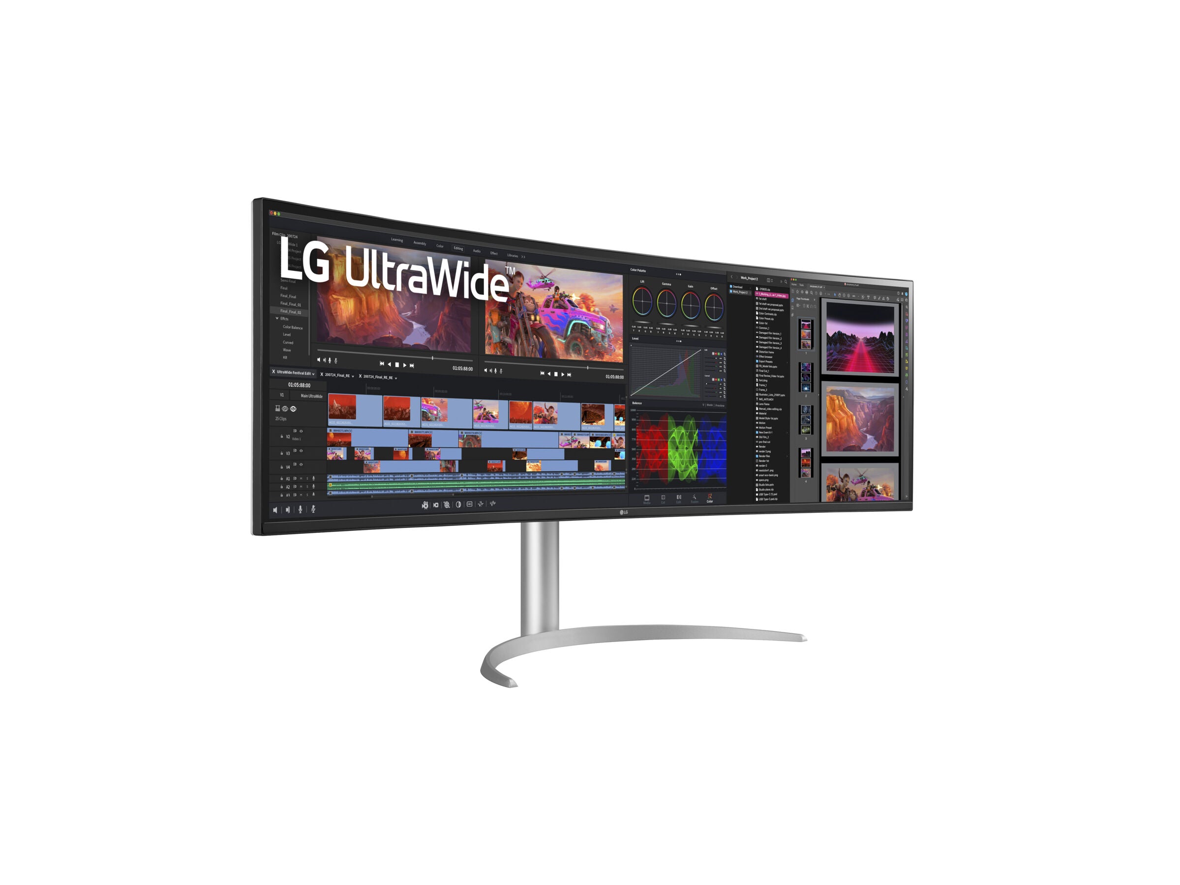 TFT LG UltraWide 49WQ95C-W 124.46 cm (49) LED,2xHDMI,DisplayPort,USB-C,SP, Curved