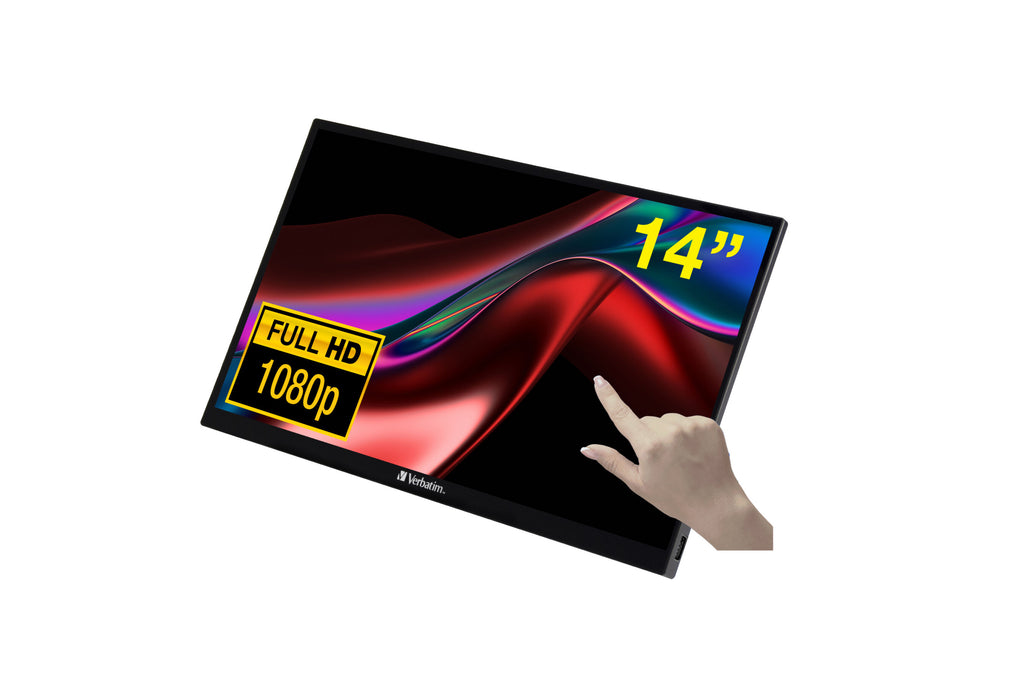 TFT Verbatim PMT-14, Portable Touchscreen Monitor 35,60cm (14), HDMI,2xUSB-C,SP 49591