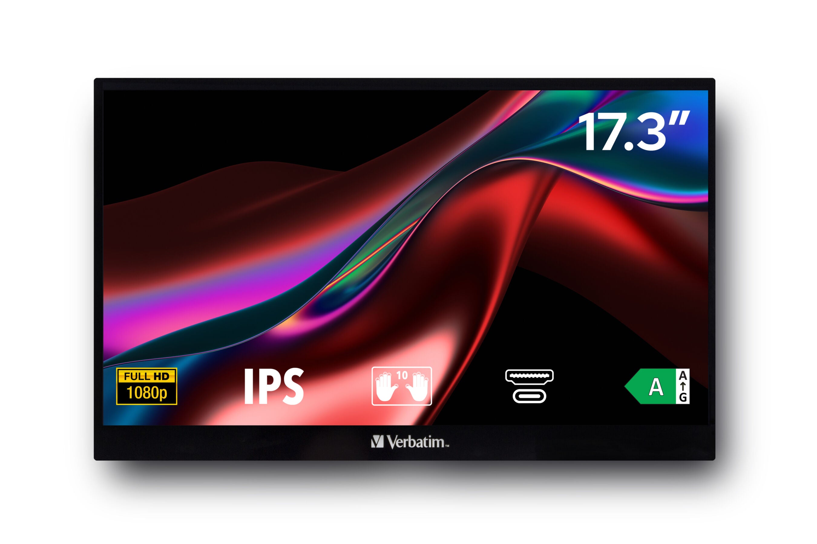 TFT Verbatim PMT-17, Portable Touchscreen Monitor 43,90cm (17,3), HDMI,2xUSB-C,SP 49593