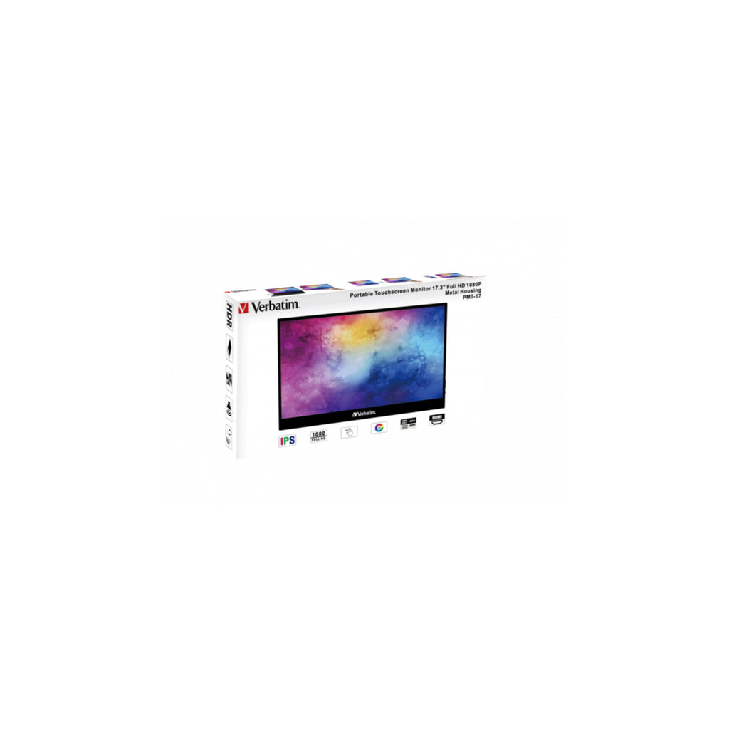TFT Verbatim PMT-17, Portable Touchscreen Monitor 43,90cm (17,3), HDMI,2xUSB-C,SP 49593