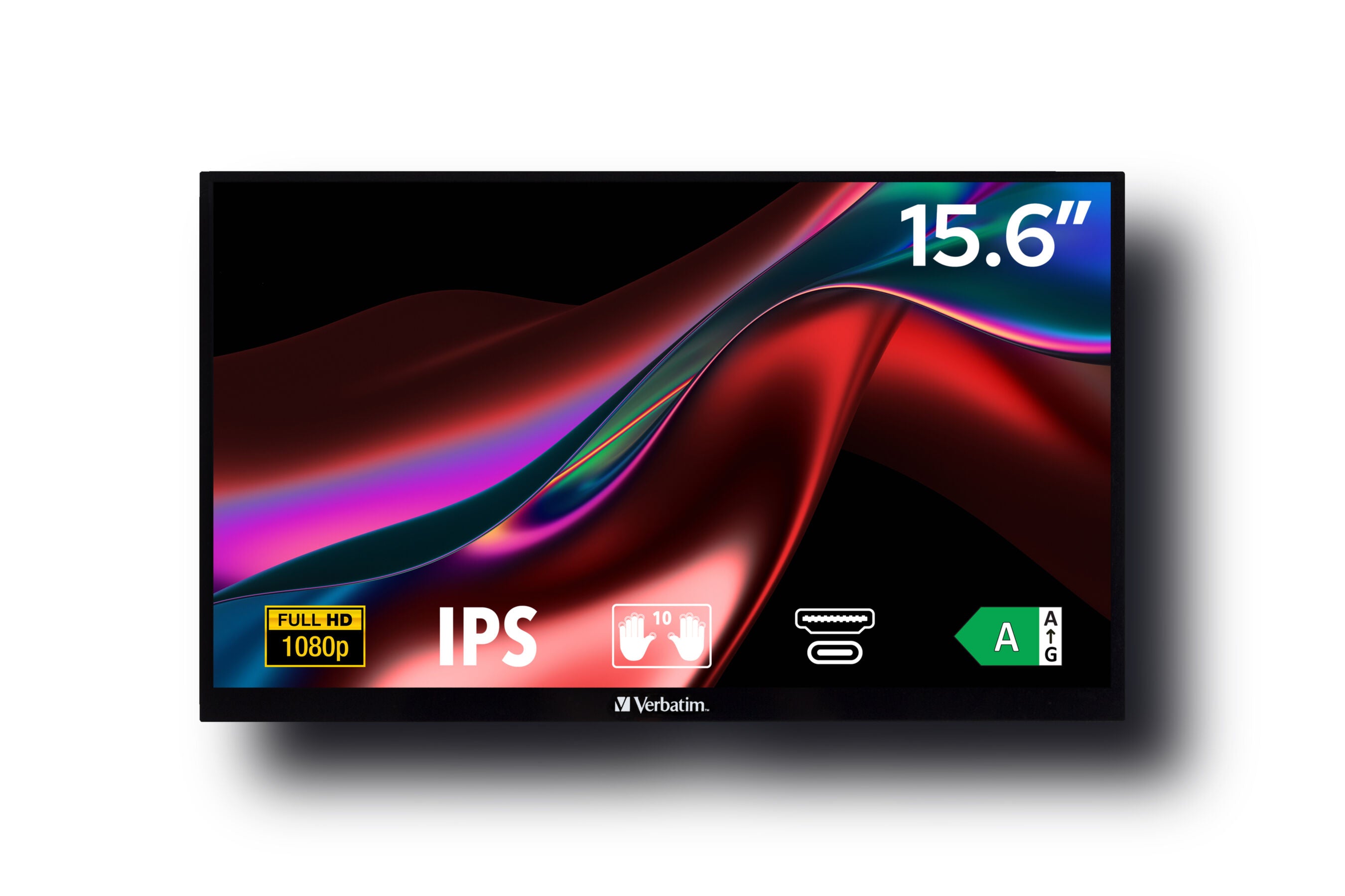 TFT Verbatim PMT-15, Portable Touchscreen Monitor 39,60cm (15,6),HDMI,2xUSB-C,SP 49592