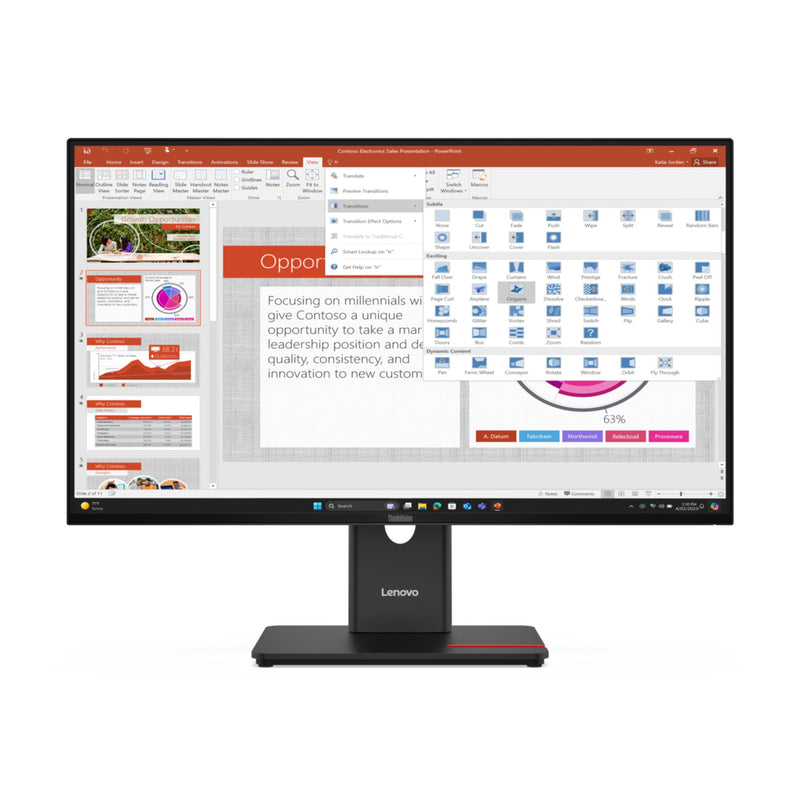 TFT Lenovo ThinkVision T27-40 68.6 cm (27)HDMI,VGA,DisplayPort